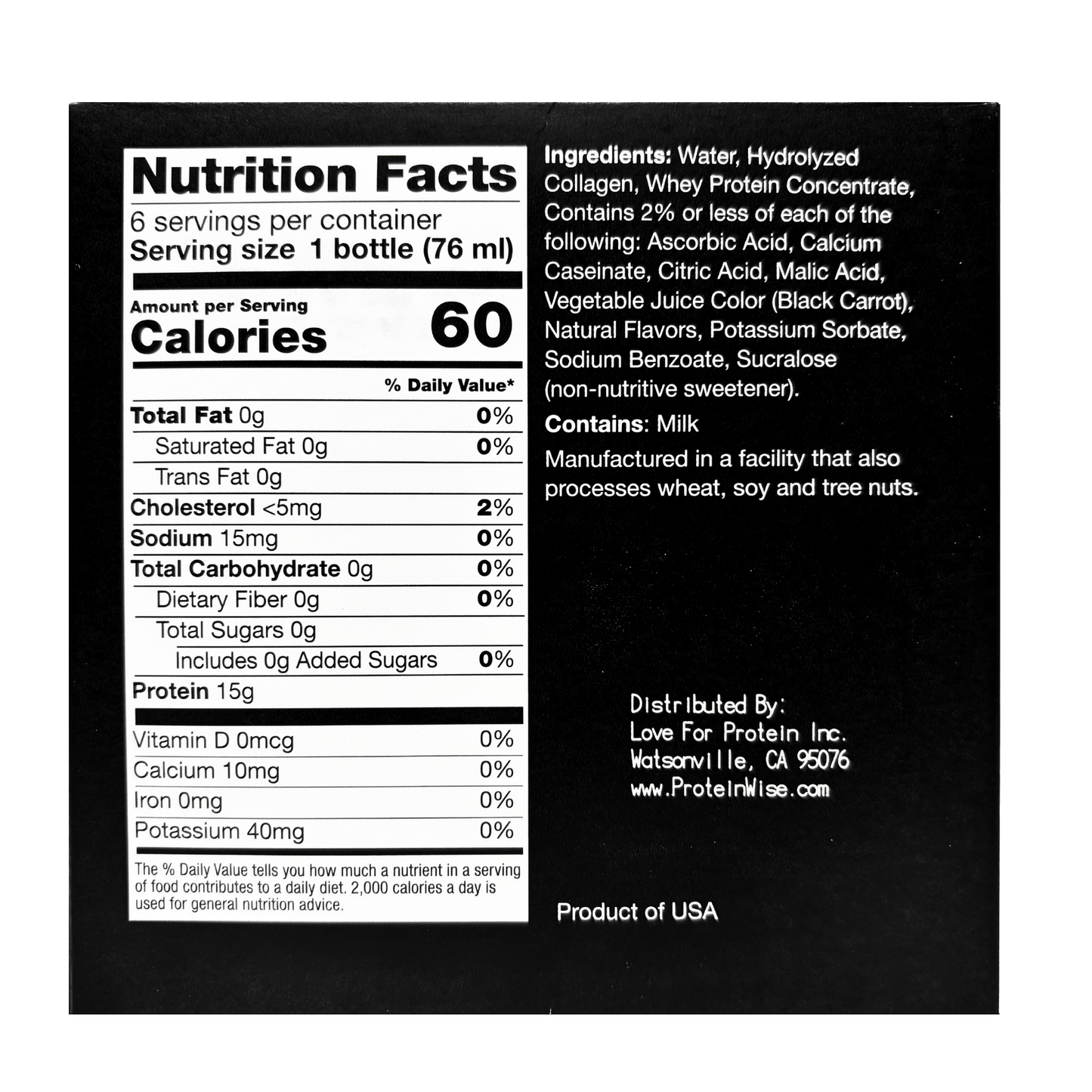 Proteinwise 15g Protein & Collagen Shots - Pomegranate - 6/Box
