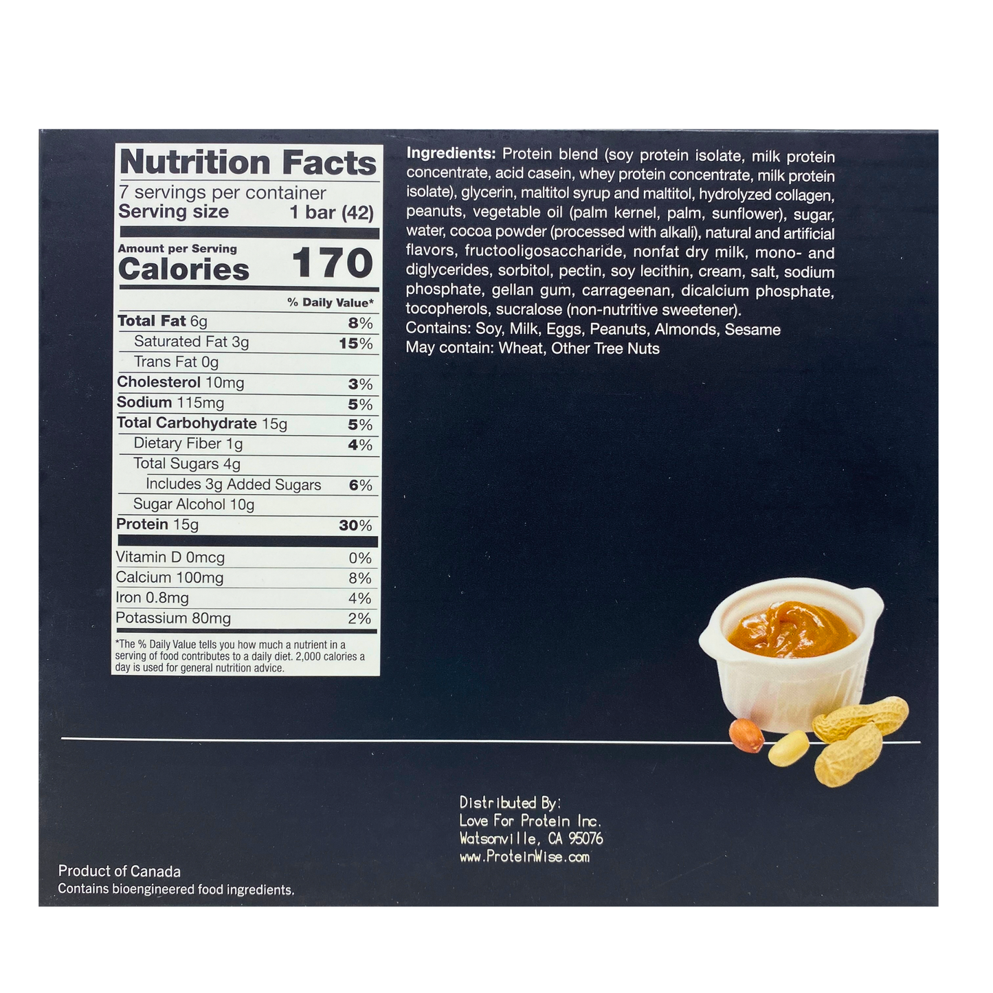 ProteinWise - Caramel Nut Protein Bar - 7 Bars