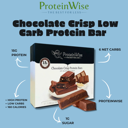 ProteinWise - Chocolate Crisp Low Carb Protein Bar - 7 Bars