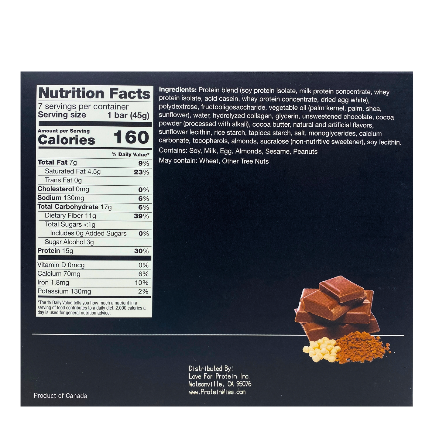 ProteinWise - Chocolate Crisp Low Carb Protein Bar - 7 Bars