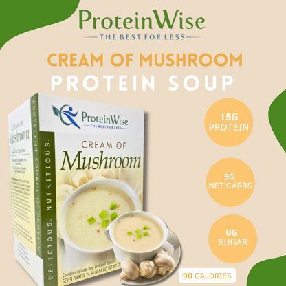 ProteinWise - Cream of Mushroom Protein Soup - 7/Box