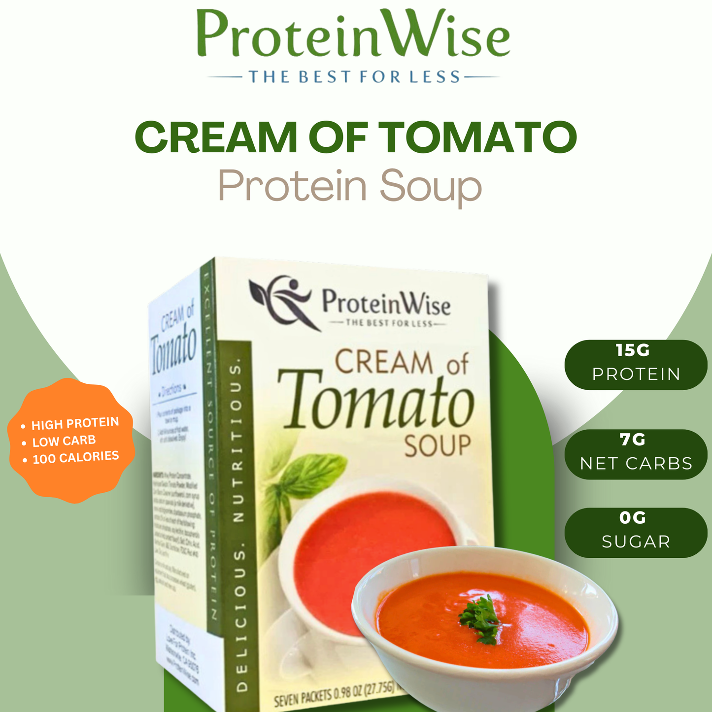 ProteinWise - Cream of Tomato Protein Soup - 7/Box