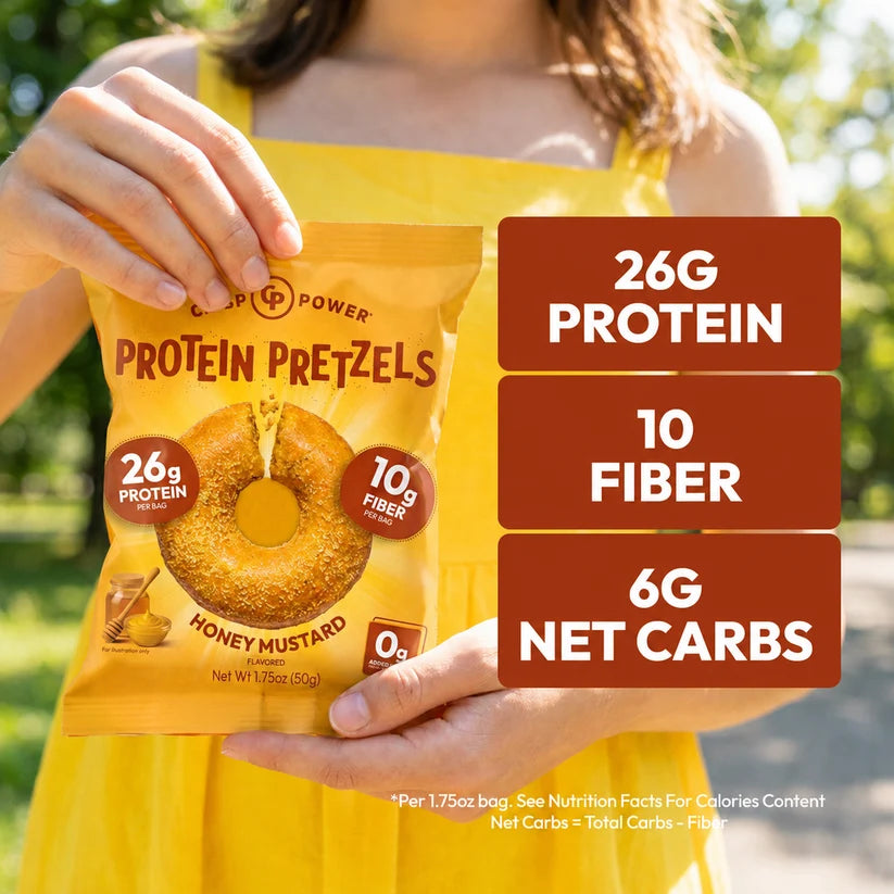 Crisp Power Protein Pretzels - Honey Mustard - Single Bag