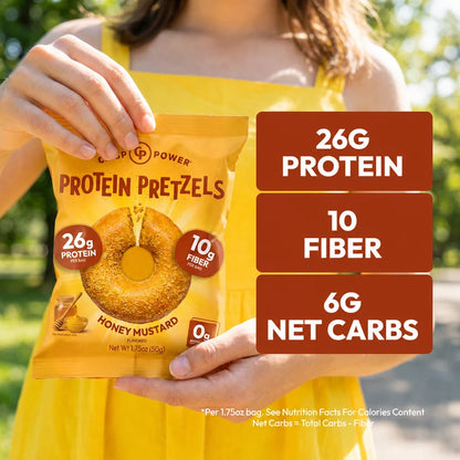 Crisp Power Protein Pretzels - Honey Mustard - Single Bag