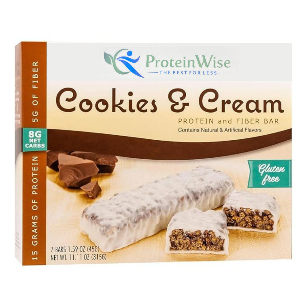 ProteinWise - Divine Cookies & Cream High Protein Fiber Bars - 7/Box
