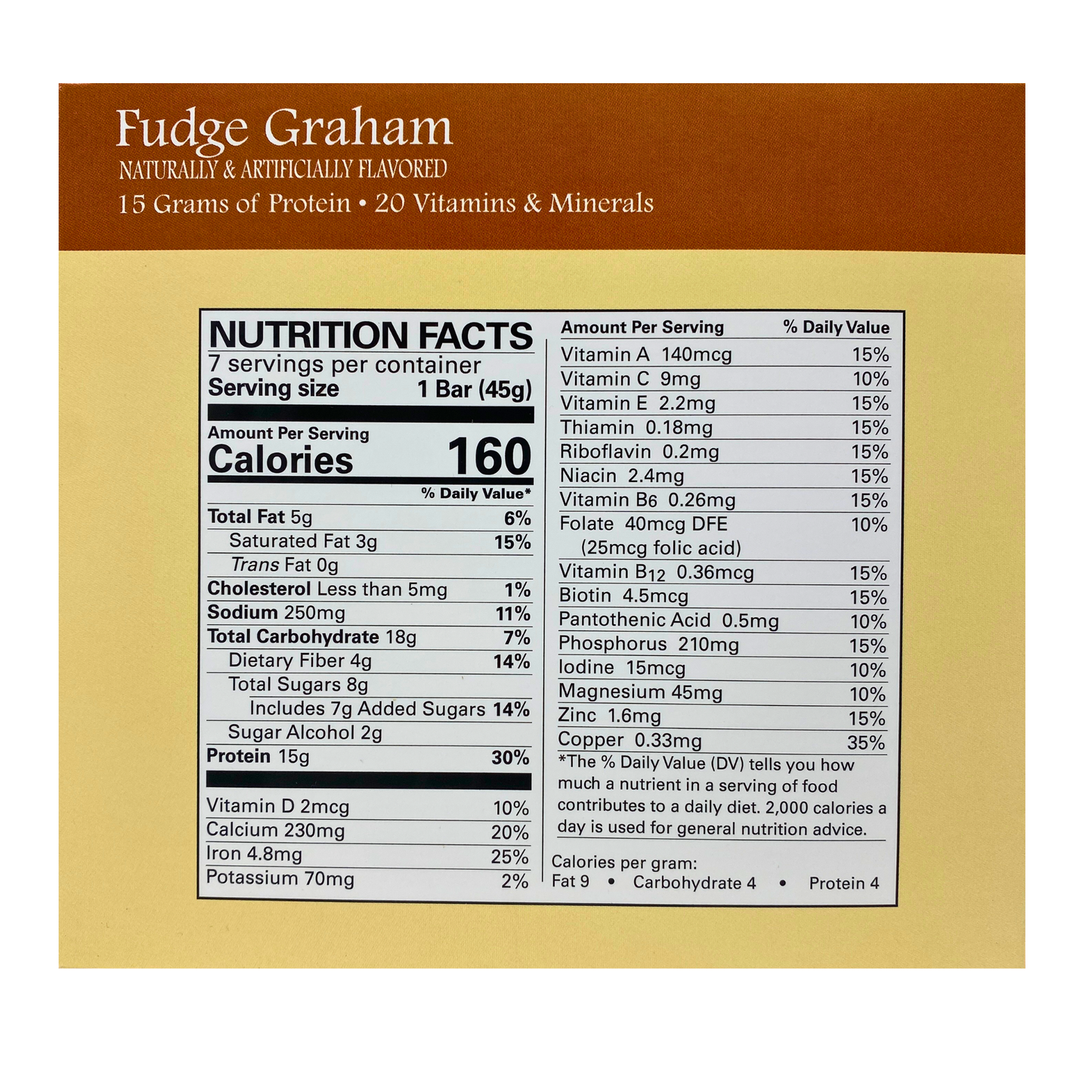 ProteinWise - Fudge Graham Nutrition Bar- 7/Box