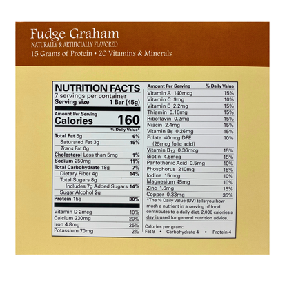ProteinWise - Fudge Graham Nutrition Bar- 7/Box