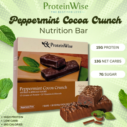 ProteinWise - Peppermint Cocoa Crunch Nutrition Bar - 7/Box