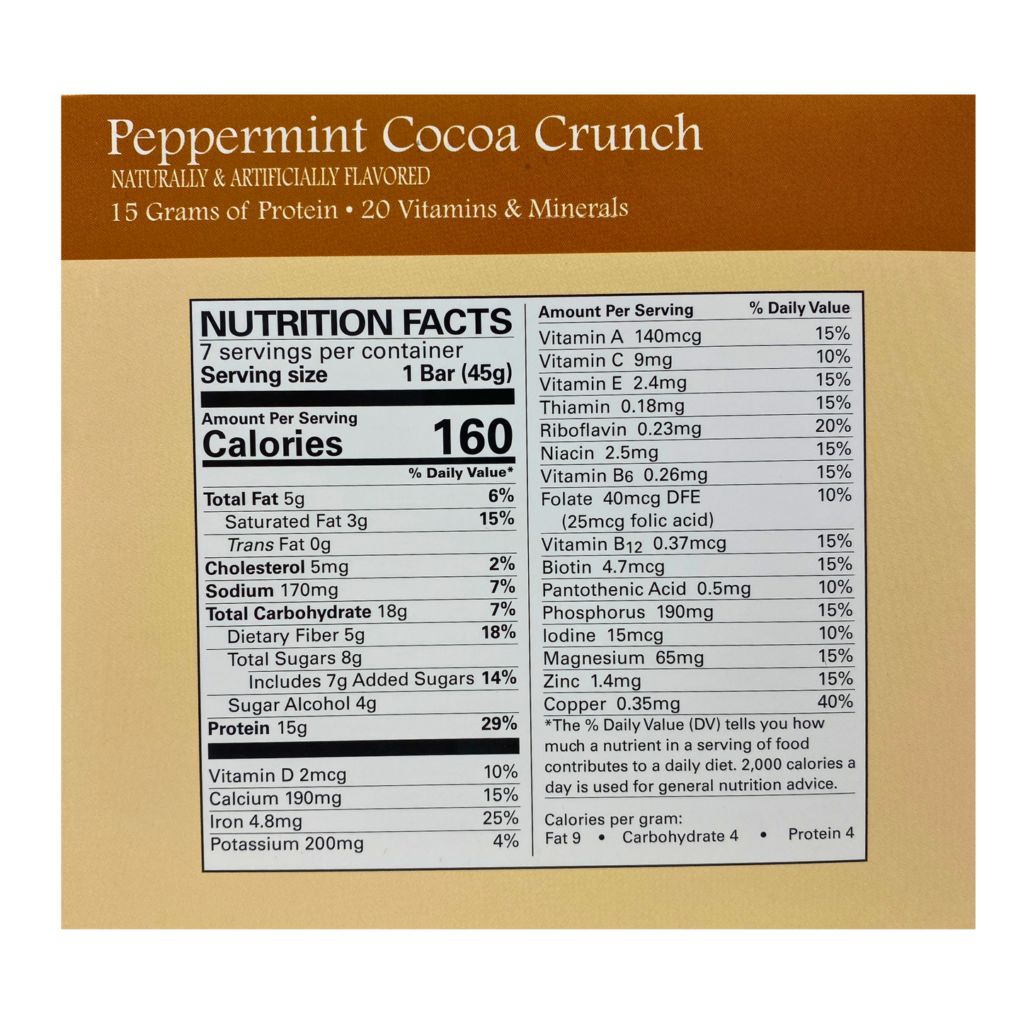 ProteinWise - Peppermint Cocoa Crunch Nutrition Bar - 7/Box