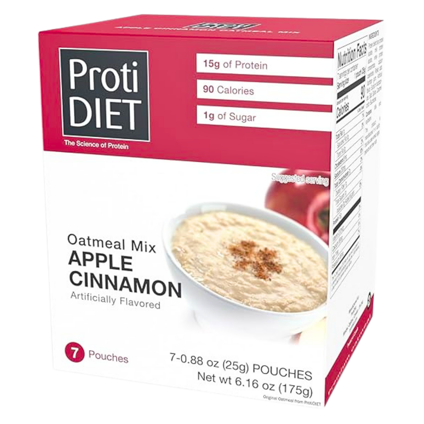 ProtiDiet - Apple-Cinnamon Instant Oatmeal Mix - 7/Box