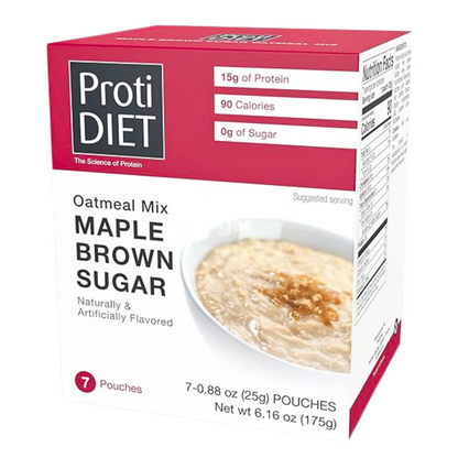 ProtiDiet - Maple Brown Sugar Instant Oatmeal Mix 15 grams Protein - 7/Box