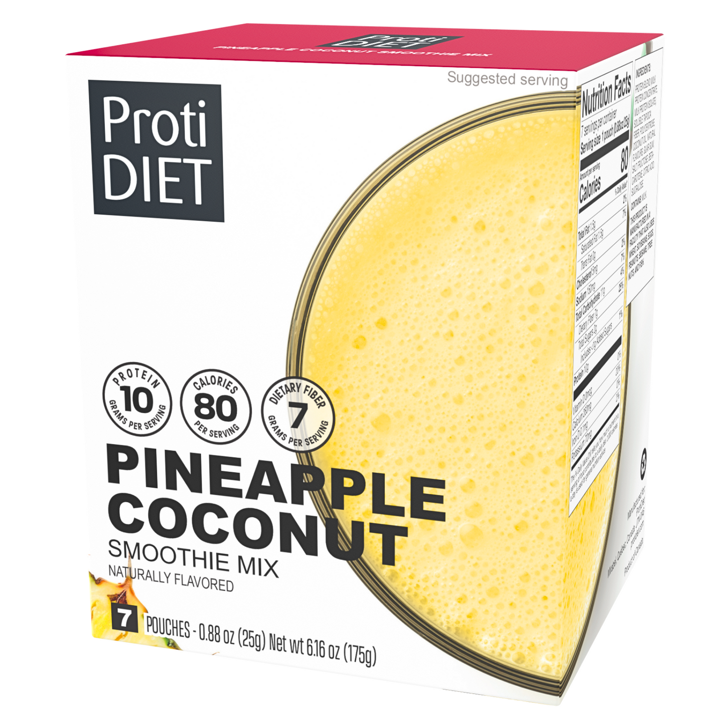 ProtiDiet - Pineapple Coconut Smoothie Mix - 7/Box