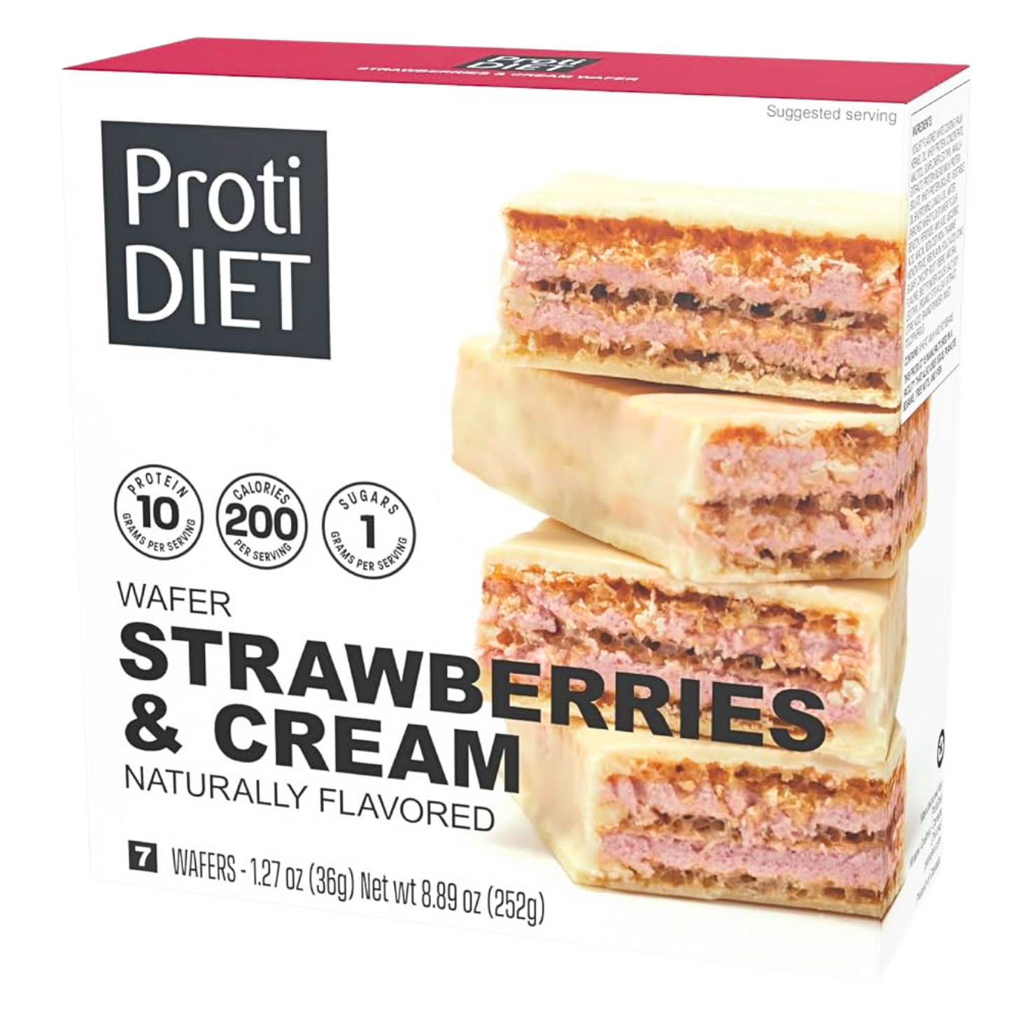 ProtiDiet - Strawberries & Cream Protein Wafer Bar - 7/Box