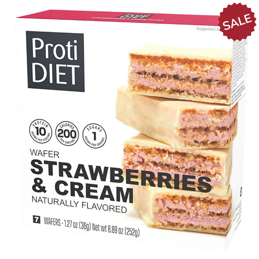 ProtiDiet - Strawberries & Cream Protein Wafer Bar - 7/Box