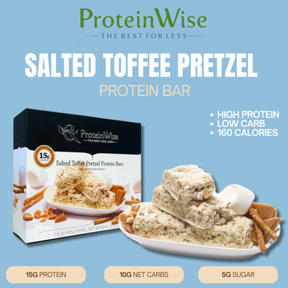 ProteinWise - Salted Toffee Pretzel Protein Bar - 7 Bars