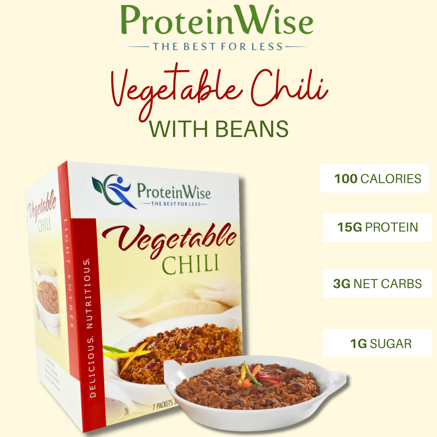 ProteinWise - Vegetable Chili with Beans - 7/Box