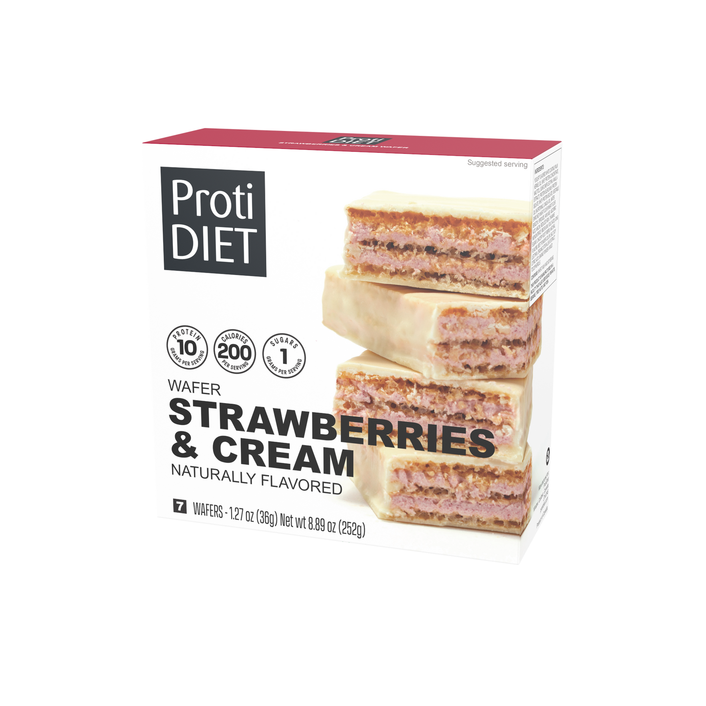 ProtiDiet - Strawberries & Cream Protein Wafer Bar - 7/Box