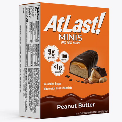At Last! Minis Protein Bars - Peanut Butter - 8/Box