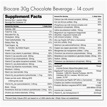 BioCare - 30g GLP-1 Support Beverage - Chocolate - 14/Box