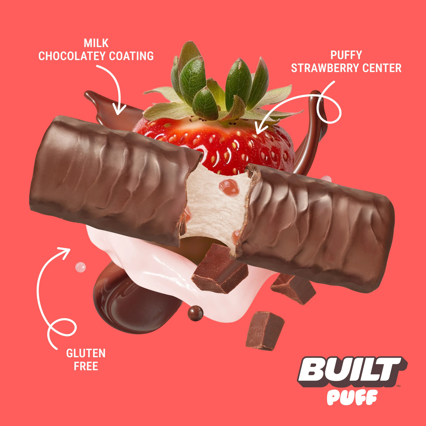 Built High Protein Puff - Strawberries 'N Cream - 12/Box