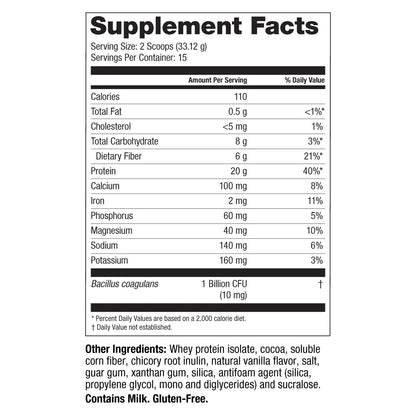 Celebrate ReBuild Protein + Probiotic - Chocolate - 15 Serving Tub