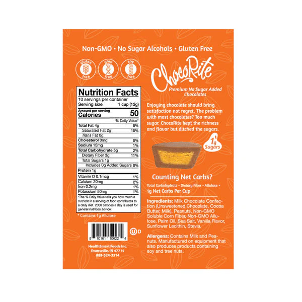HealthSmart ChocoRite - Milk Chocolate Peanut Butter Cups - Pouches