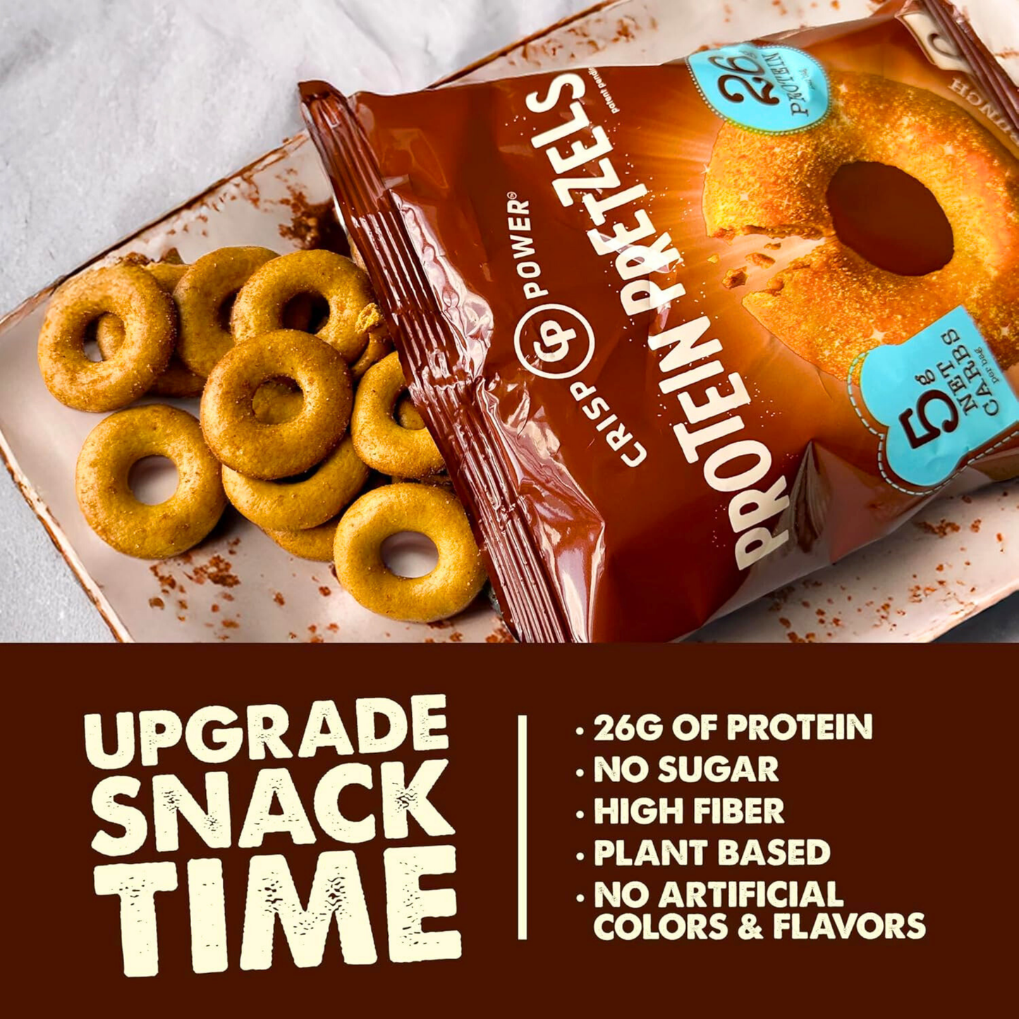 Crisp Power Protein Pretzels - Cinnamon Crunch - Single Bag