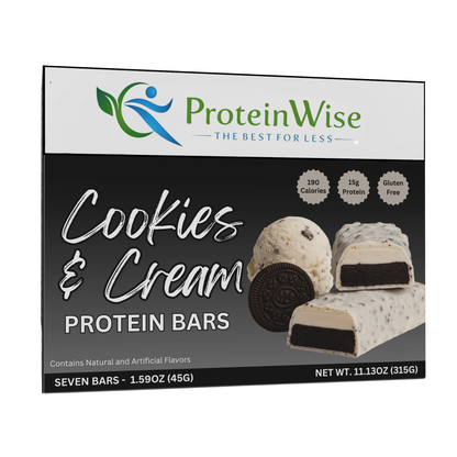 ProteinWise - Cookies & Cream Protein Bars - 7 Bars