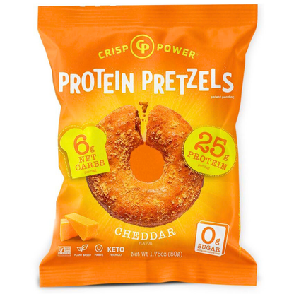 Crisp Power Protein Pretzels - Cheddar - Single Bag