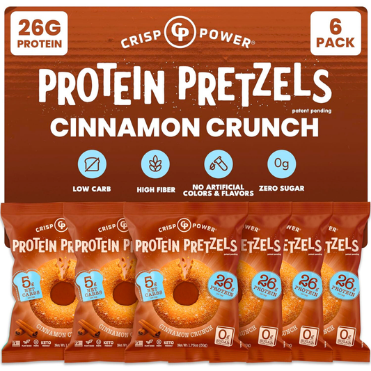 Crisp Power Protein Pretzels - Cinnamon Crunch - 6 Bags