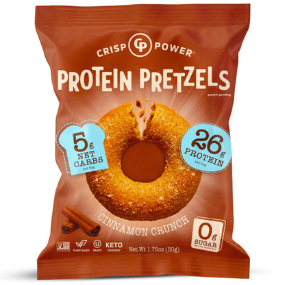 Crisp Power Protein Pretzels - Cinnamon Crunch - Single Bag