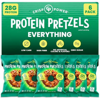 Crisp Power Protein Pretzels - Everything - 6 Bags