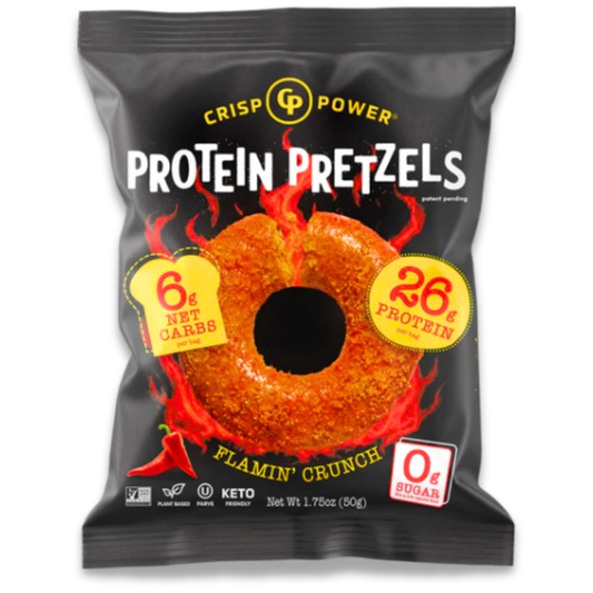 Crisp Power Protein Pretzels - Flamin' Crunch - Single Bag