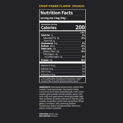 Crisp Power Protein Pretzels - Flamin' Crunch - Single Bag