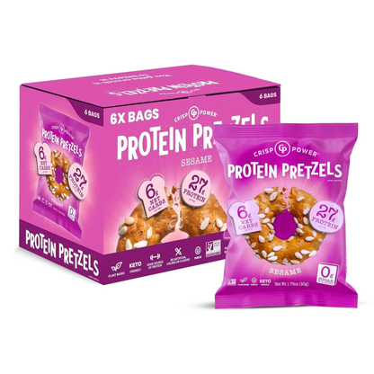 Crisp Power Protein Pretzels - Sesame - 6 Bags