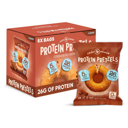 Crisp Power Protein Pretzels - Cinnamon Crunch - 6 Bags