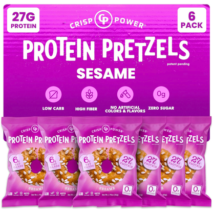 Crisp Power Protein Pretzels - Sesame - 6 Bags