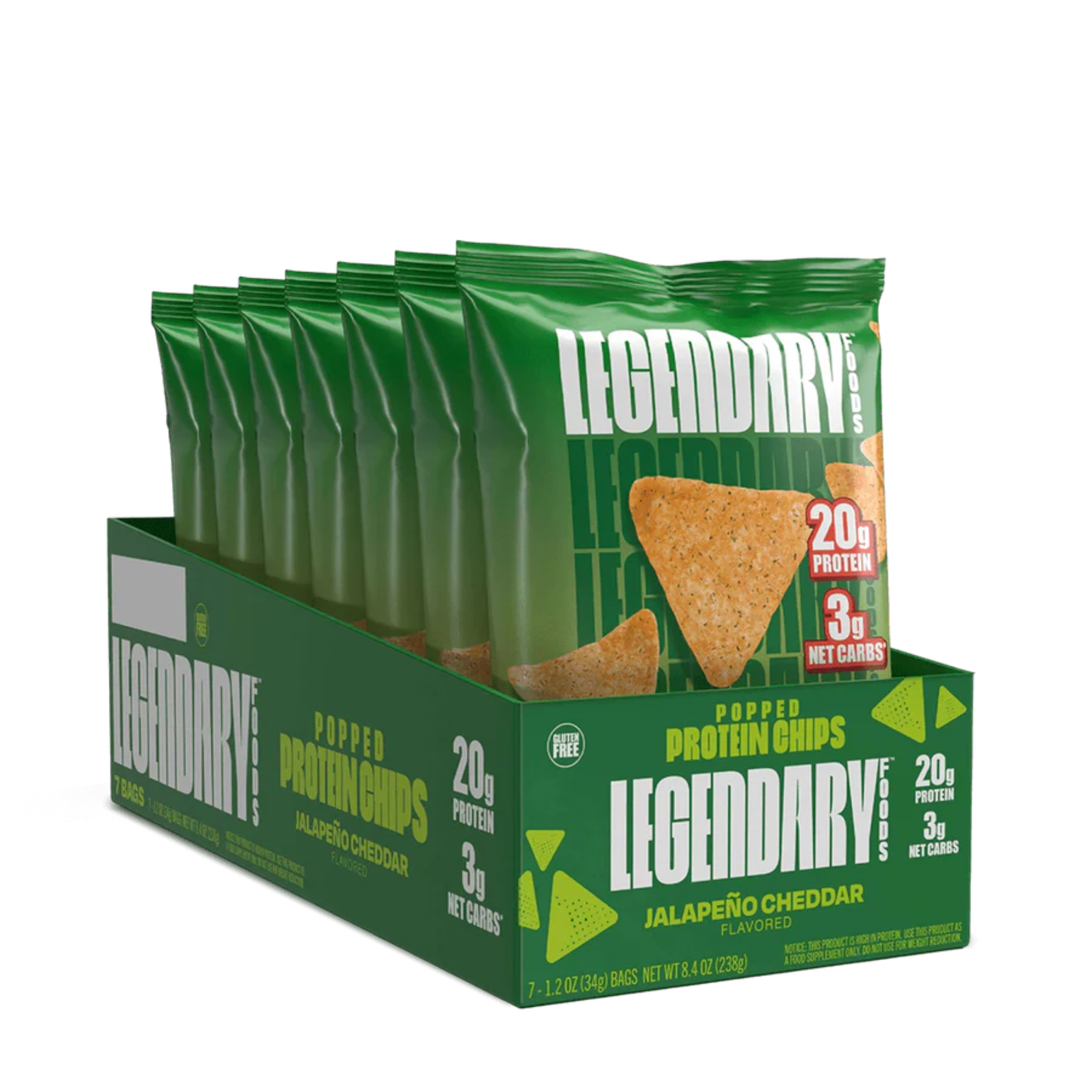 Legendary Foods - Popped Protein Chips - Jalapeño Cheddar - 7 Pack ...