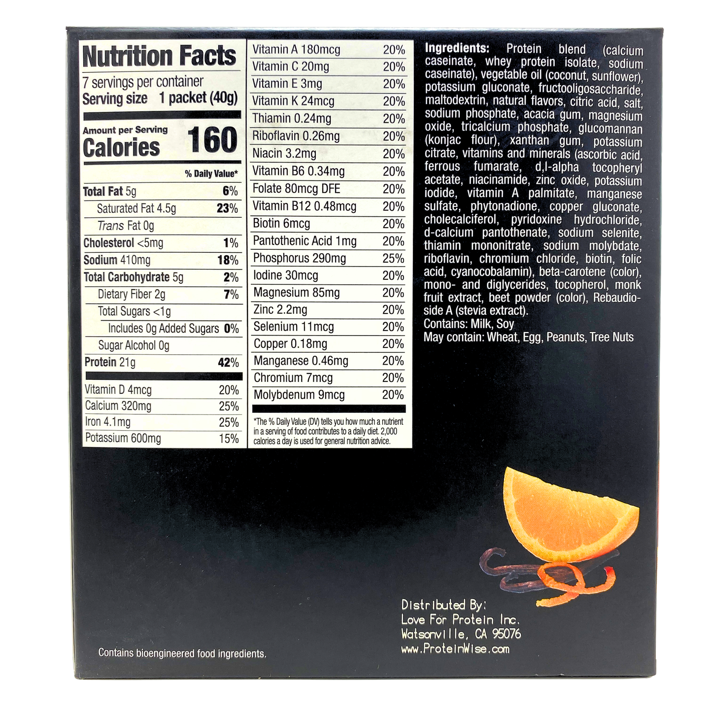 Love For Protein - VLC Orange Creamsicle Smoothie Mix - 7/Box