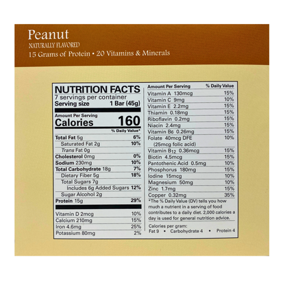 Proteinwise - Peanut Nutrition Bar - 7/Box