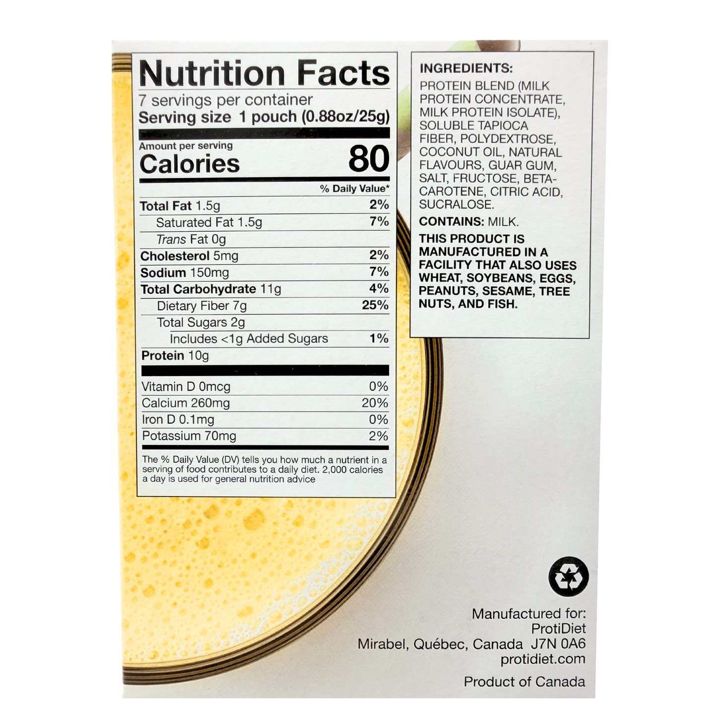 ProtiDiet - Pineapple Coconut Smoothie Mix - 7/Box