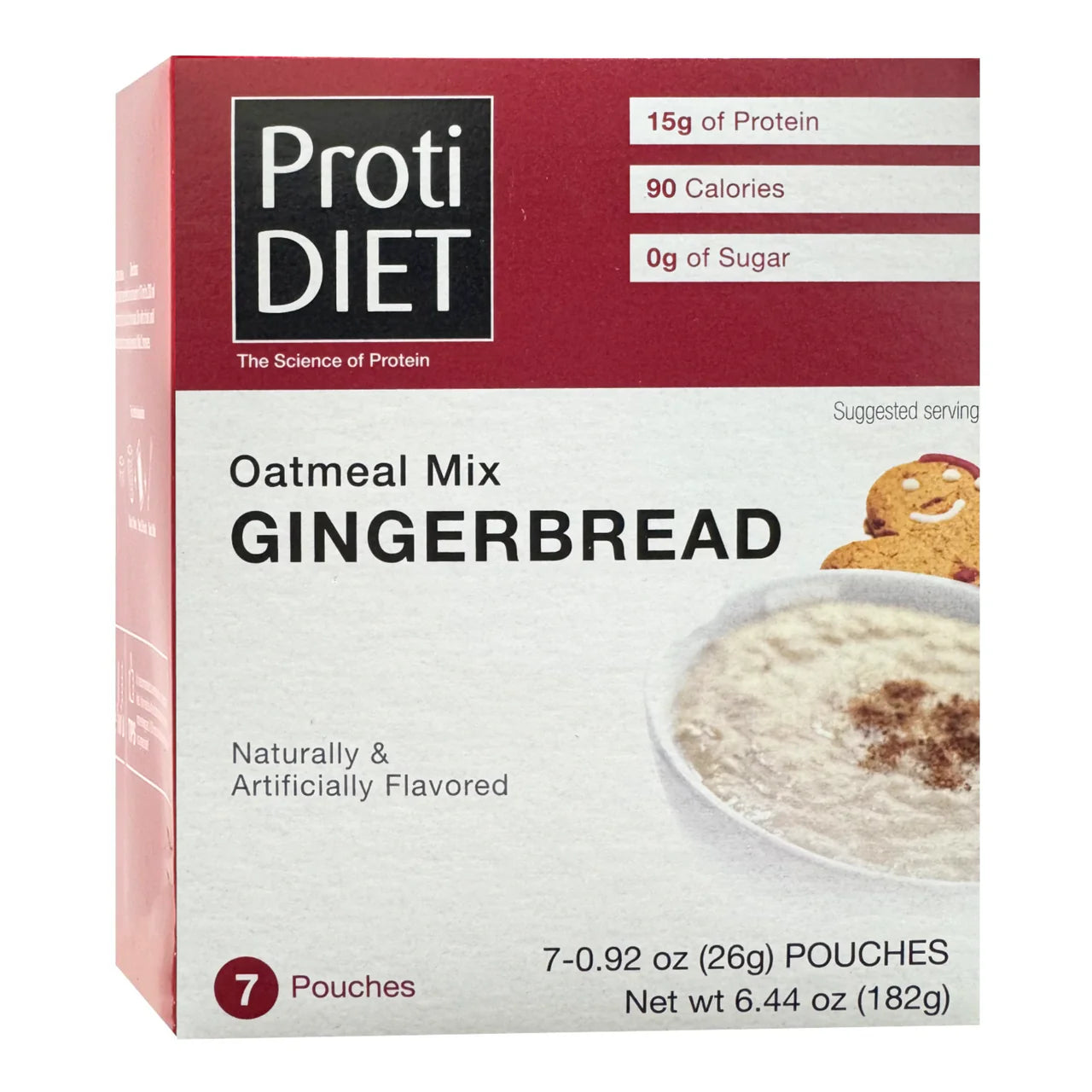 ProtiDiet - Gingerbread Instant Oatmeal Mix - 7/Box