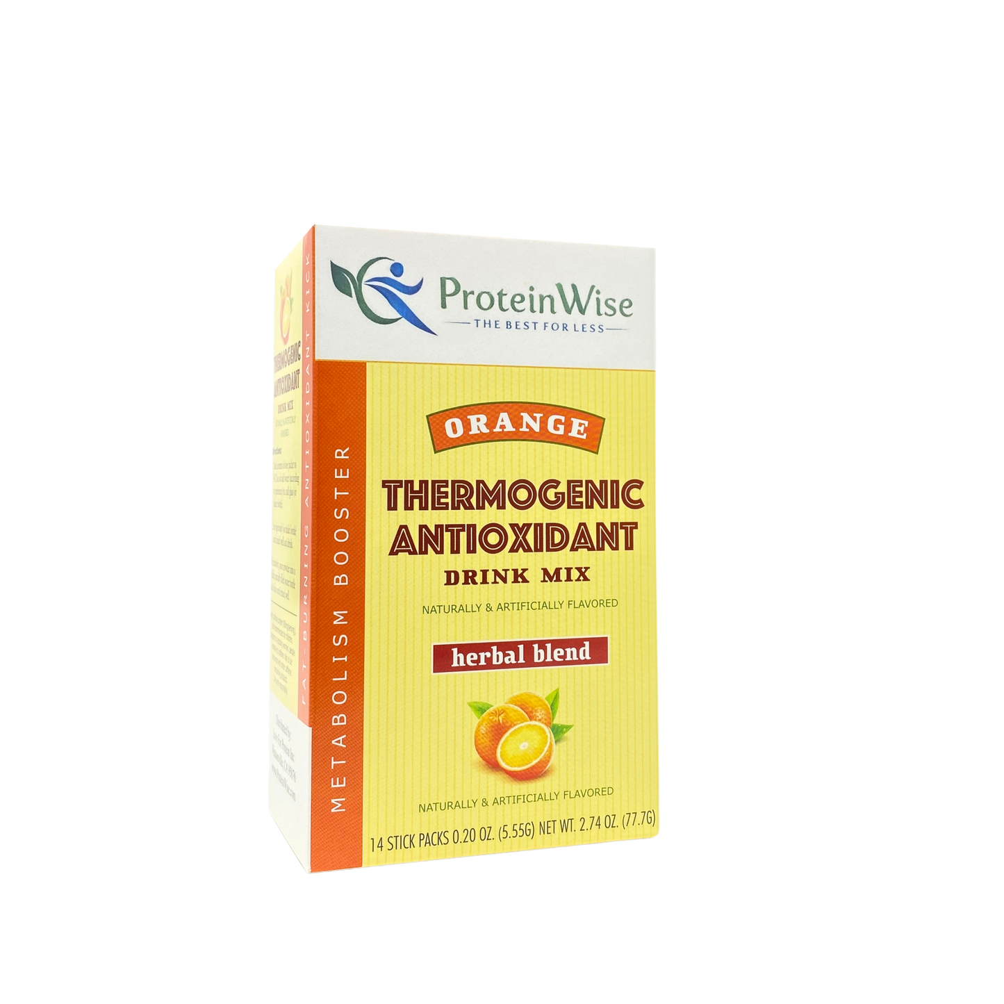 ProteinWise - Meta Booster Thermogenic Antioxidant Drink Mix - Orange- 14 Stick Packs