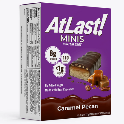 At Last! Minis Protein Bars - Caramel Pecan - 8/Box