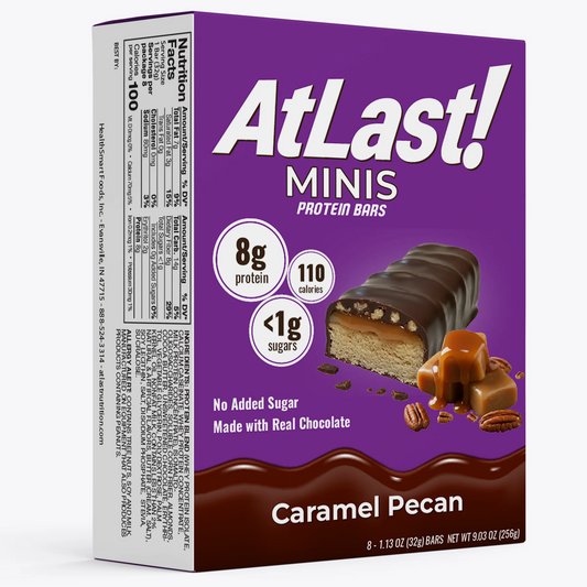 At Last! Minis Protein Bars - Caramel Pecan - 8/Box