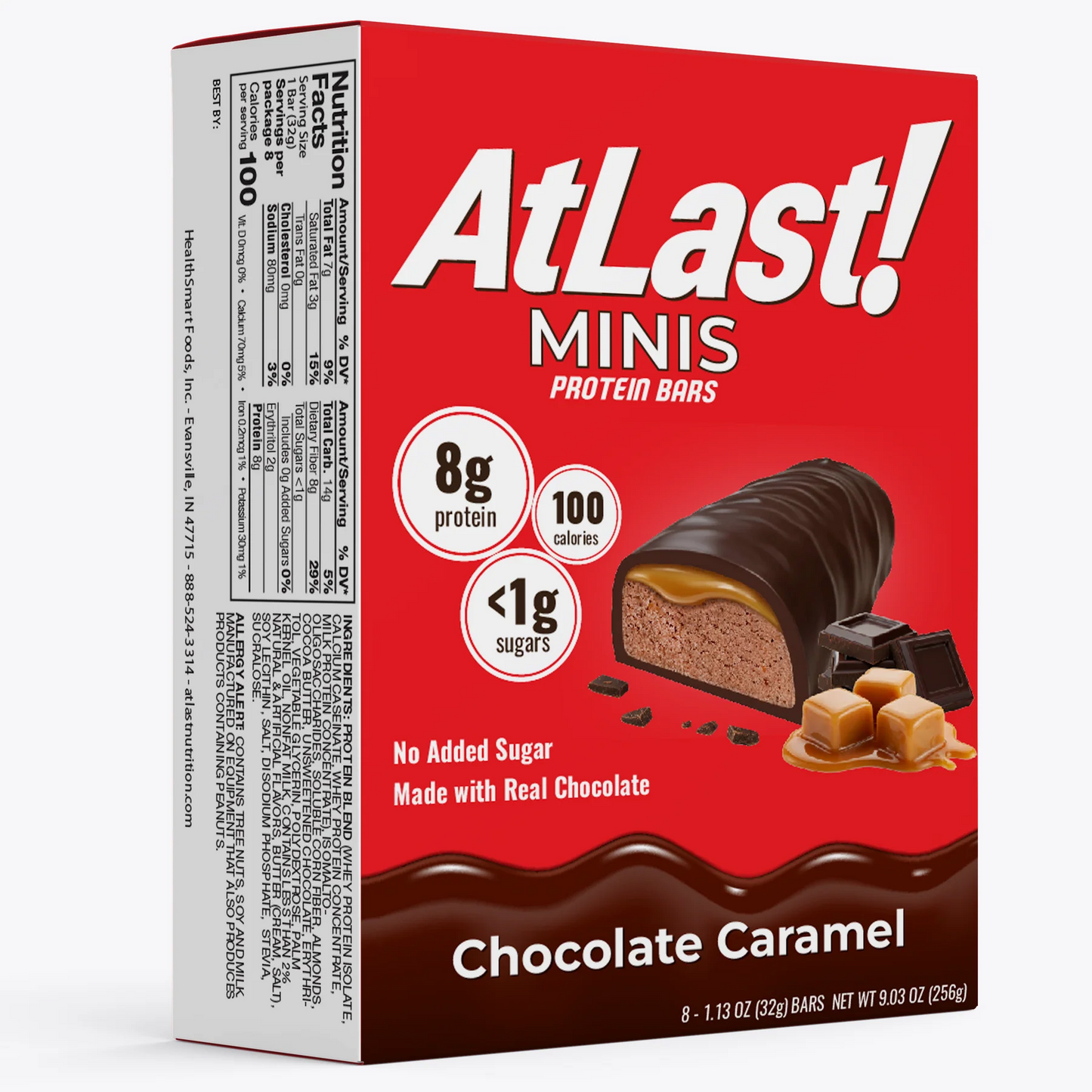 At Last! Minis Protein Bars - Chocolate Caramel - 8/Box