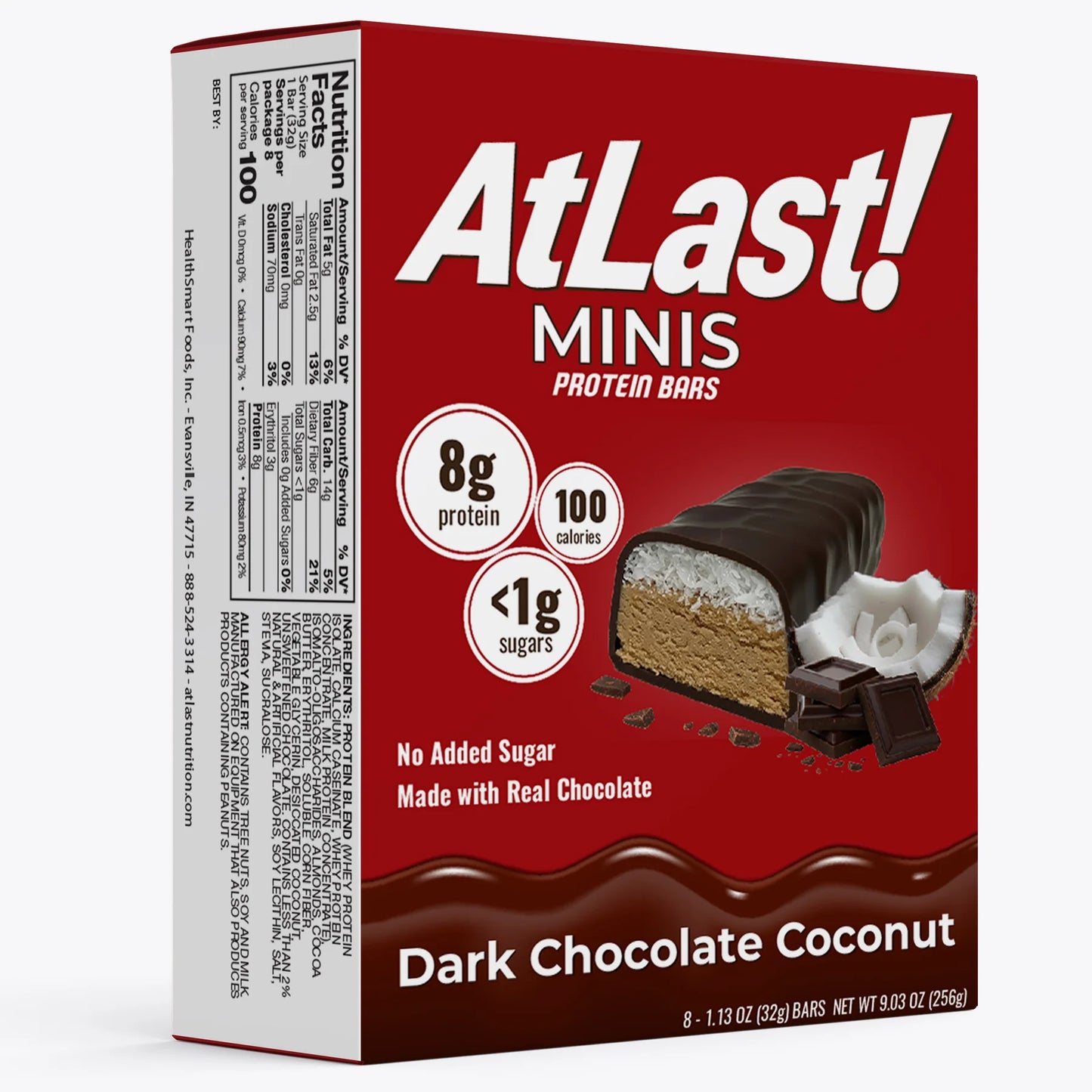 At Last! Minis Protein Bars - Dark Chocolate Coconut - 8/Box