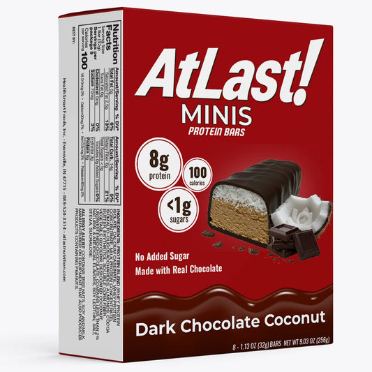 At Last! Minis Protein Bars - Dark Chocolate Coconut - 8/Box