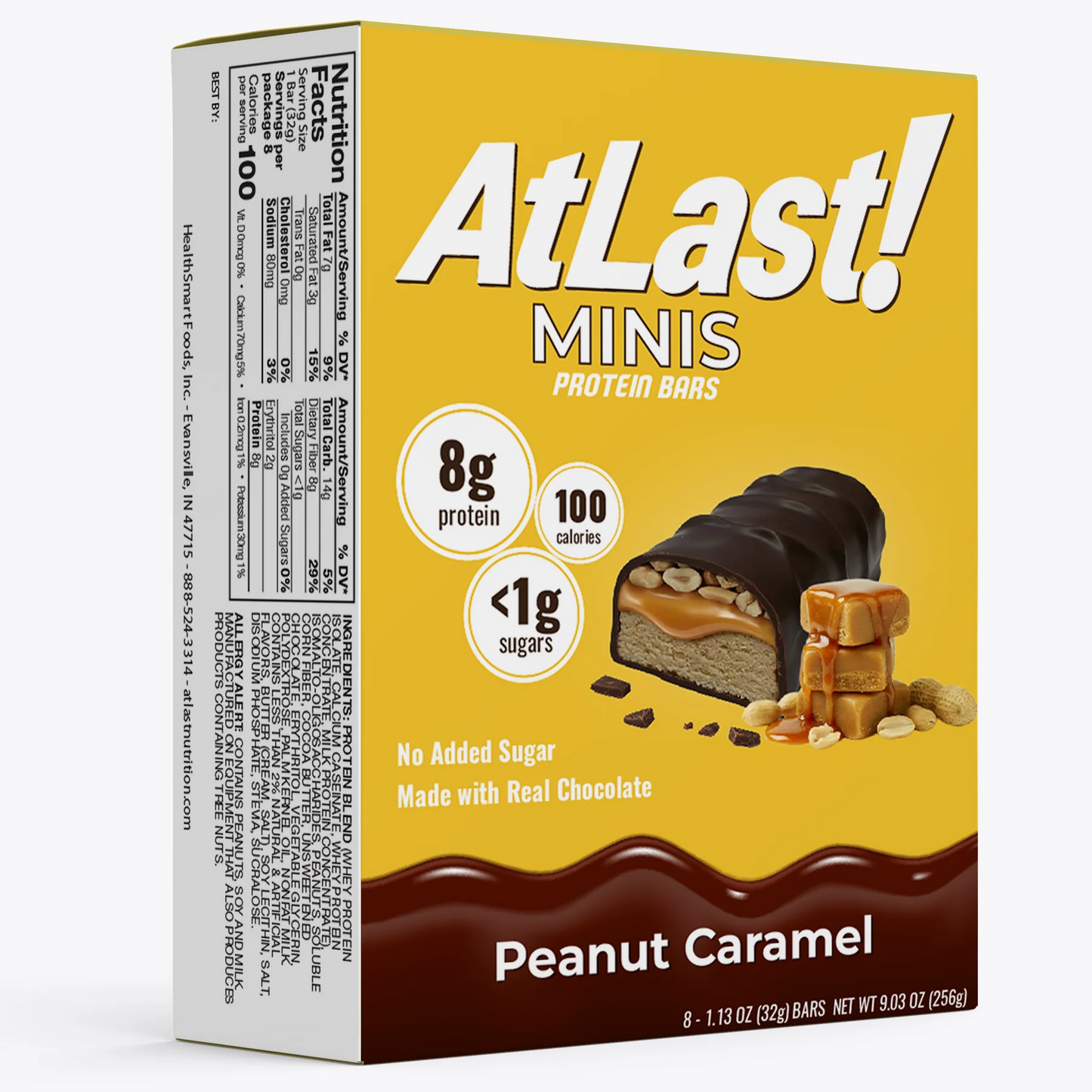 At Last! Minis Protein Bars - Peanut Caramel - 8/Box