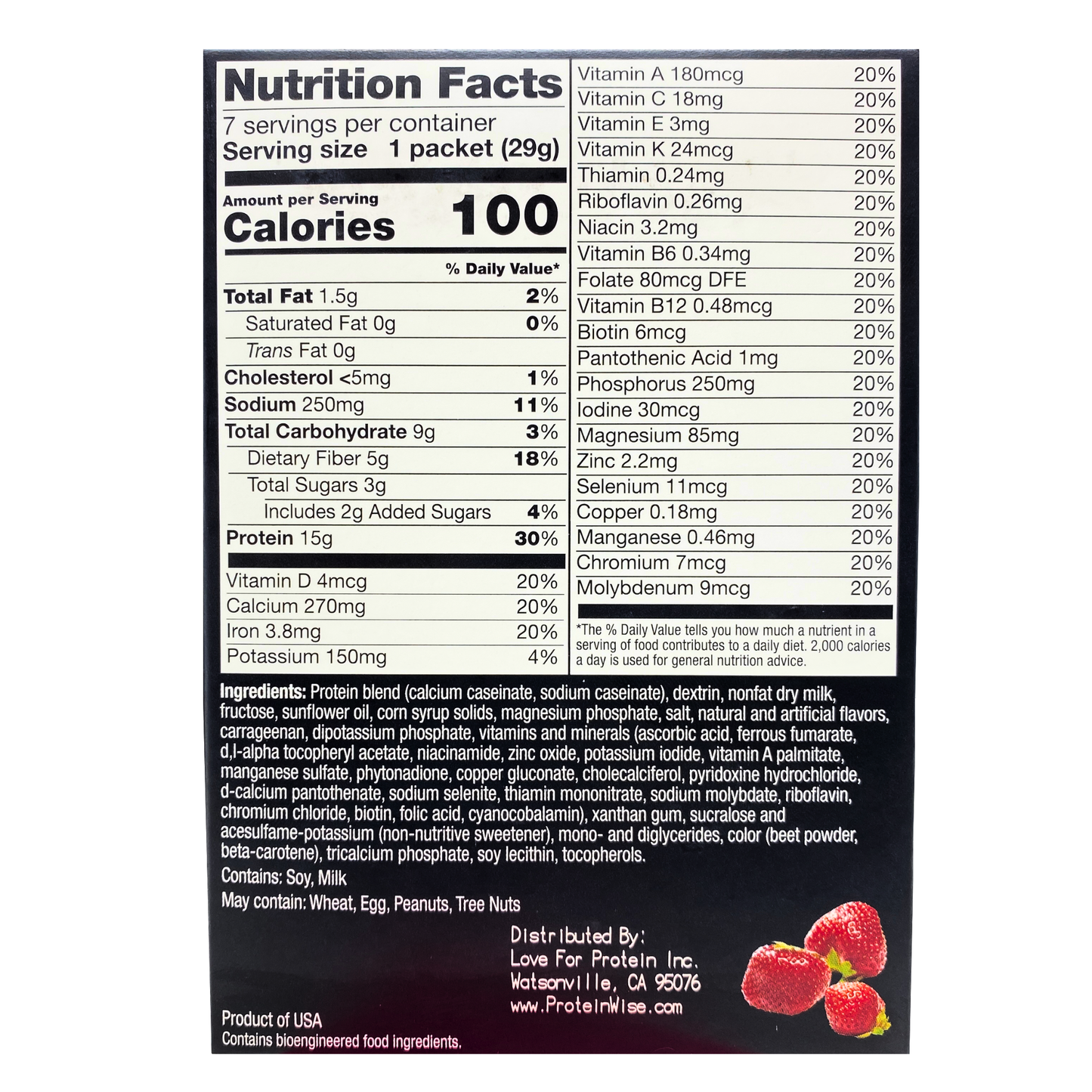 ProteinWise - Strawberry Shake or Pudding - 7/Box
